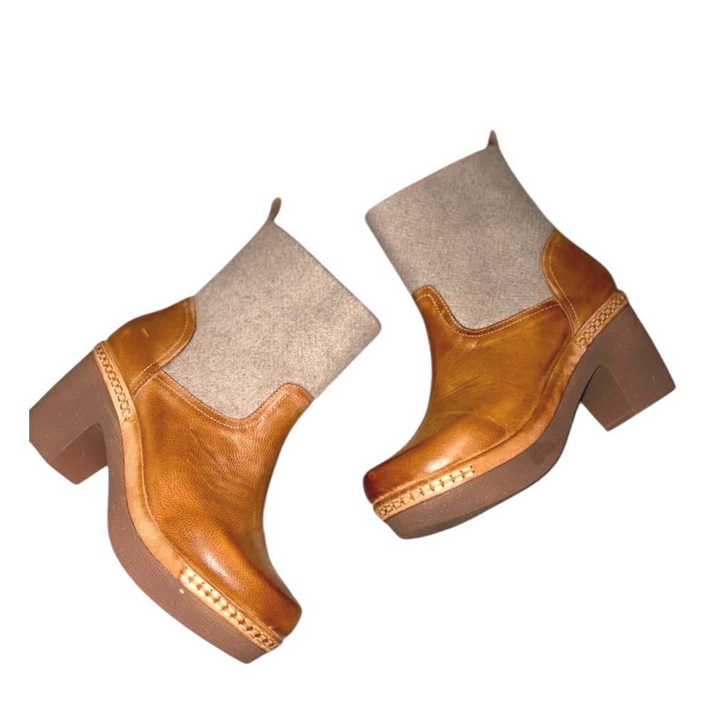 Sundance Antelope Sato‎ Booties sz 7 Gorgeous!! Color  Cognac/Beige